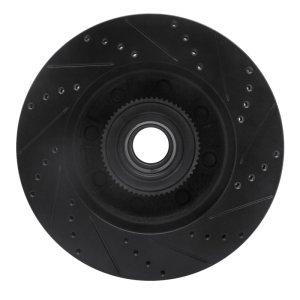 Ford E-350 Super Duty Brake Rotor (1) - Front Left - R1 Concepts - Drilled & Slotted - Black - `08-`25
